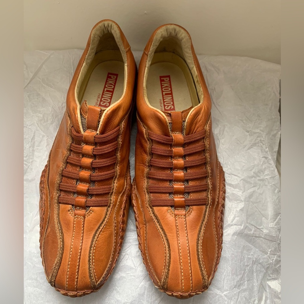 Pikolinos Brown Leather Sneakers with Cushioned Sole